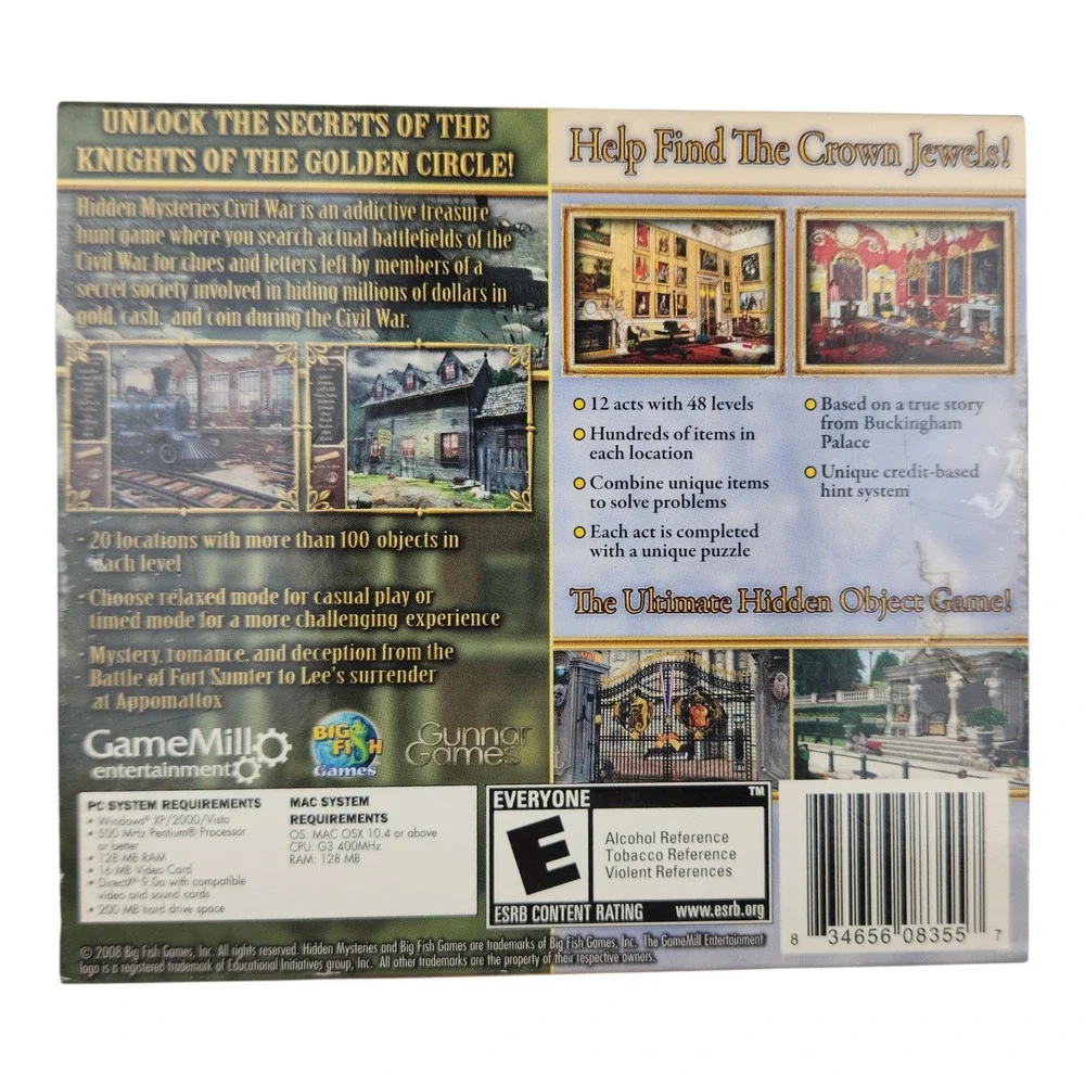 Nostalgic 2000s PC Game Lot (7) Hidden Object Mystery & Puzzle Y2K Big Box